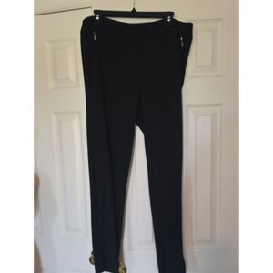 Soho Black Skinny Ponte Pants with Zip Accent
